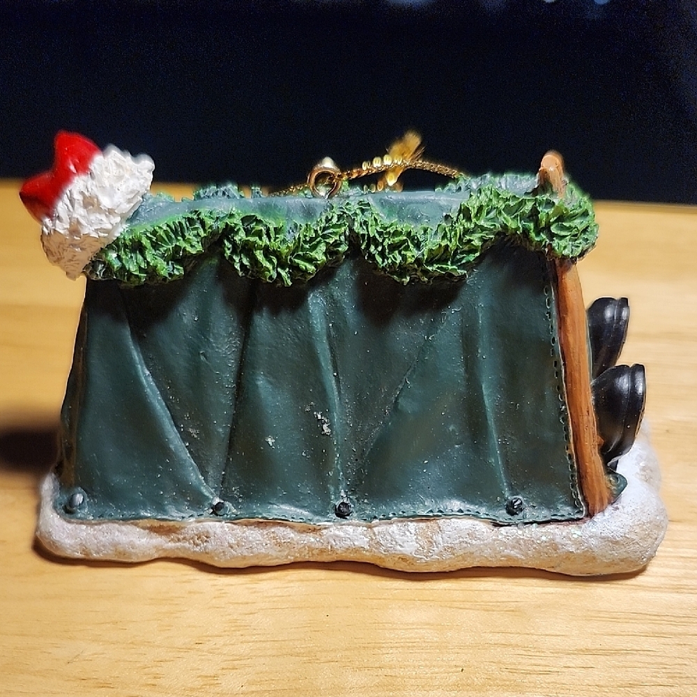 Camping Santa (Sleeping In Green Tent) Holiday Ornament - Picture 2 of 8